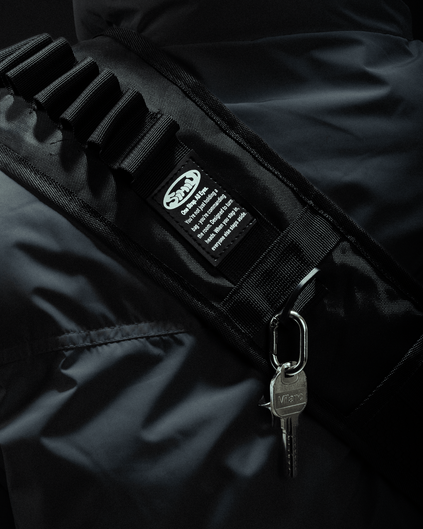 BLACK IN BLACK SLING BAG